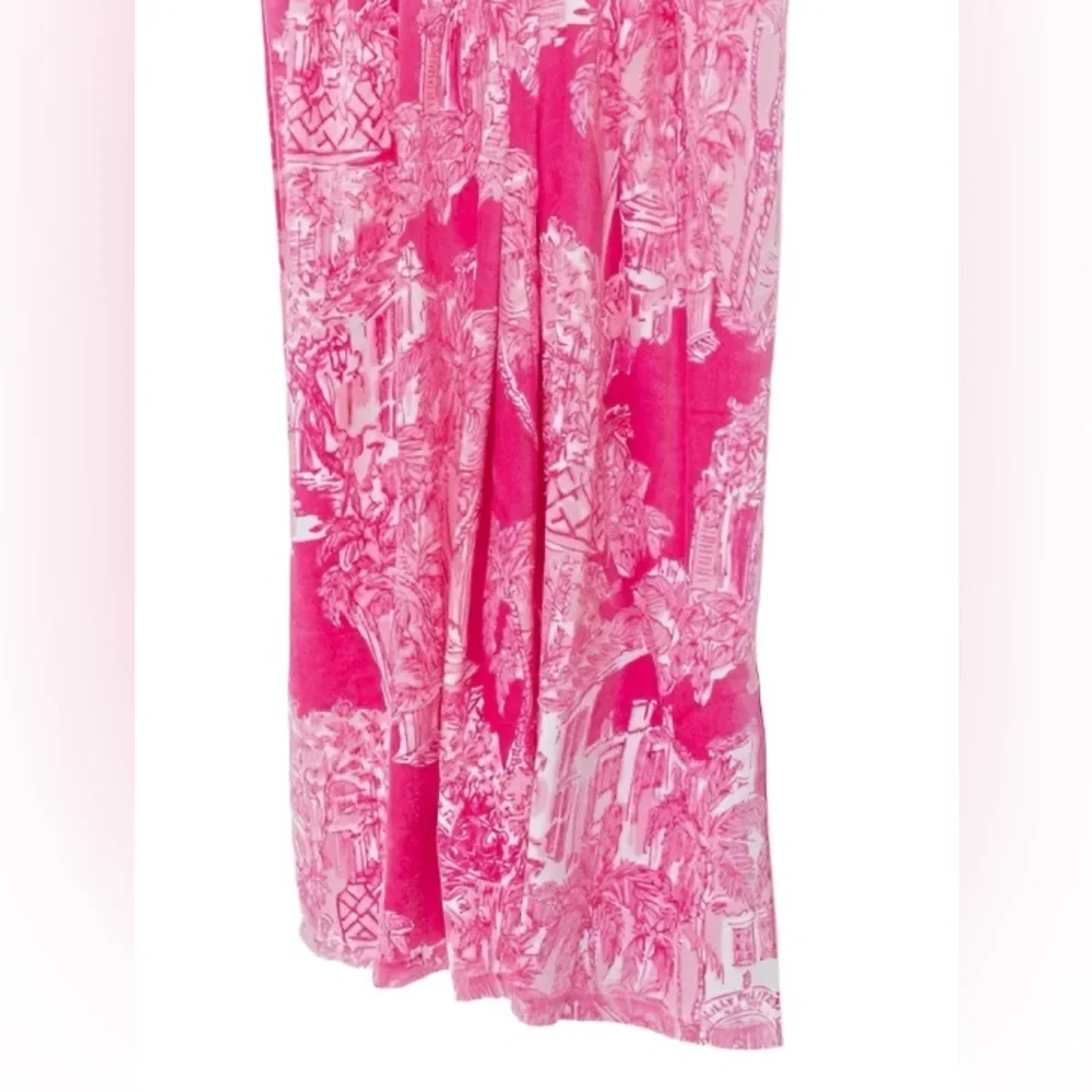 New Lilly Pulitzer Towel Tote pink Palm Beach Toile